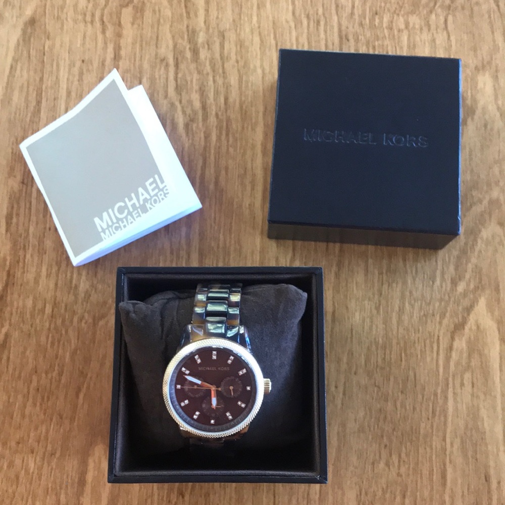[NWOT] Michael Kors Tortoise Brown/Gold Watch
